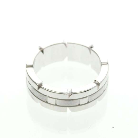 Cartier Tank Française Ring White Gold (18K) Fashion No Stone Band Ring Silver - Picture 9 of 9